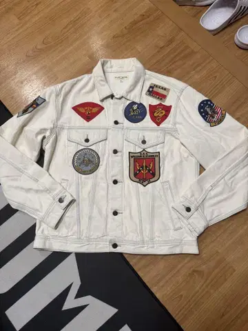 아비렉스 TOP GUN 화이트 데님 자켓 XL