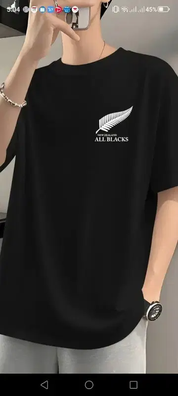 ALL BLACKS 티셔츠 (블랙/화이트) LL 사이즈
