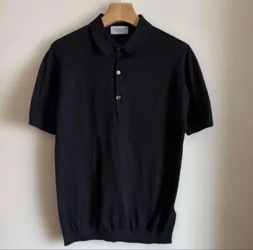 JOHN SMEDLEY (존스메들리) 블랙 코튼 피케 셔츠 M