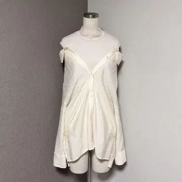 헤더 리브 탑 레이어드 셔츠