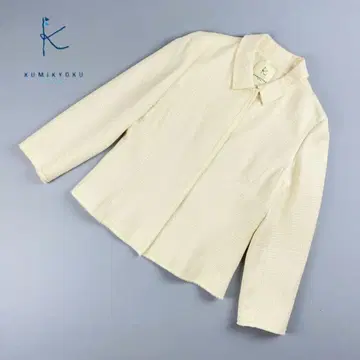 온워드 카시야마 실크 혼방 트위드 자켓 아이보리 6*JC1238