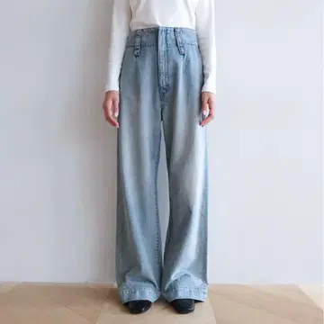 Sea room Lynn 하이 웨스트 루즈 데님 트라우저 23인치