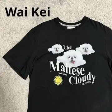 Wai Kei 와이케이 말티즈 클라우디 티셔츠 블랙 M 반팔 한국