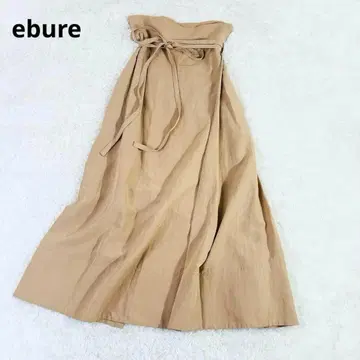 386 ebure 하이 웨스트 텐셀 린넨 롱 스커트 베이지 38