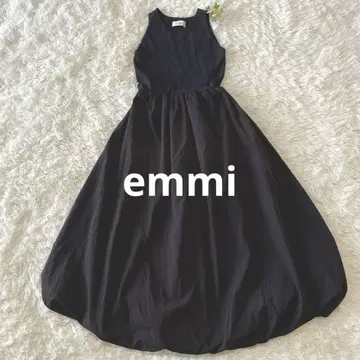 emmi 도킹 원피스 드로스트 리브 니트 블랙 M