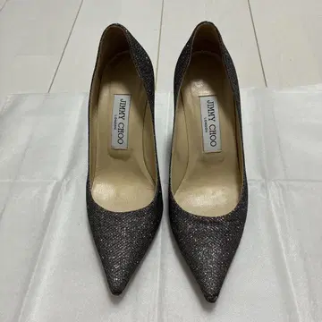 JIMMY CHOO 글리터 스틸레토 힐 앤트러사이트 36