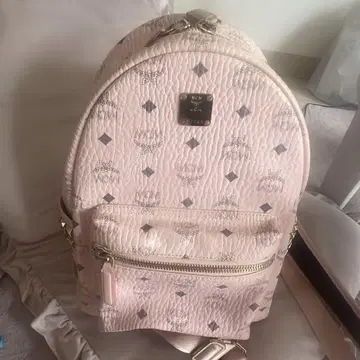 Mcm 로고 백팩 핑크