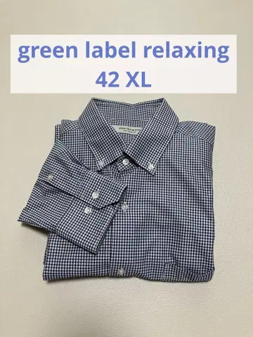 green label relaxing 체크 셔츠 42 XL 긴팔
