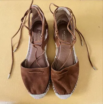 AQUAZZURA 아쿠아주라 가죽 레이스업 샌들