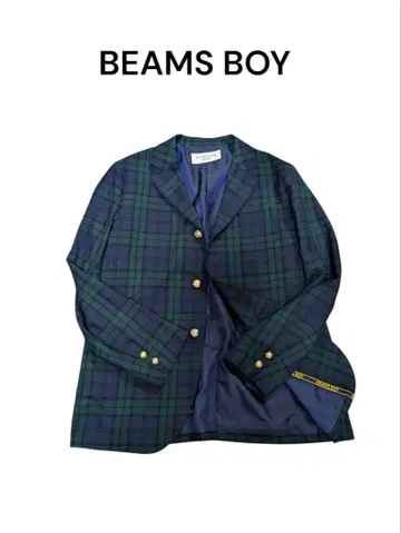 BEAMS BOY 3 버튼 블레이저 자켓 골드 버튼 레어 사이즈