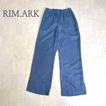 RIM.ARK 반츠 슬랙스 깔끔한 사이드 슬릿 블루 오피스