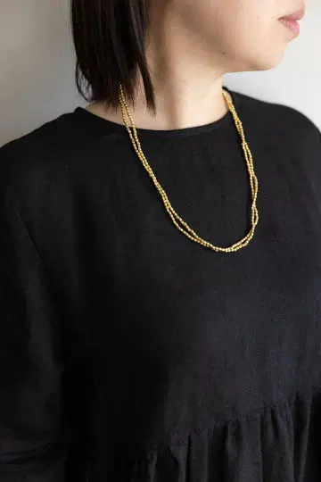 새상품 포그린워크 브라스 비즈 목걸이 L