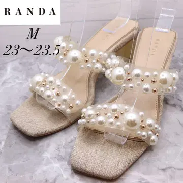 randa 란다 펄 클리어 샌들 뮬 23 23.5 베이지