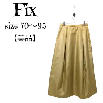 새상품급 Fix 롱 스커트 골드 포멀 광택감 70-95