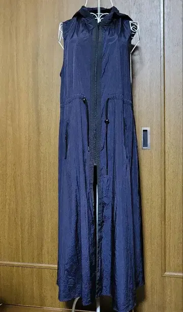 후드 부착 롱 베스트