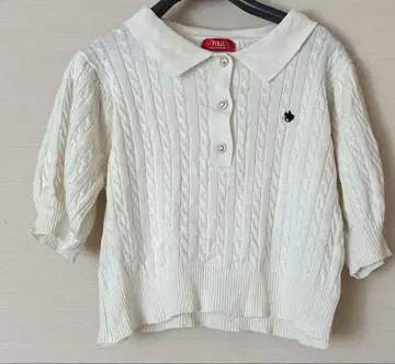 다즐린 POLO BCS 콜라보 케이블 폴로 니트 탑