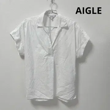 AIGLE 반팔 셔츠 36 화이트 빅 실루엣