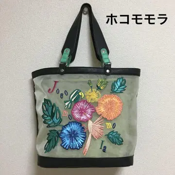 호코모모라 자수 보타니컬 토트백 파우치 포함 꽃무늬 새 무늬 이토킨 여름