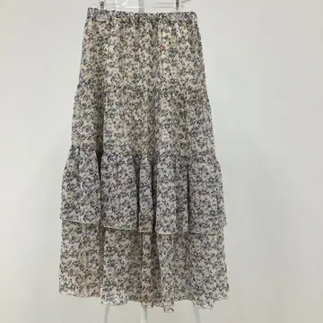 플라워 프린트 티어드 플레어 스커트