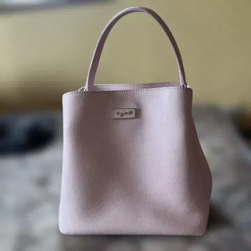 애니에스 베이 핑크 천연 가죽 토트백