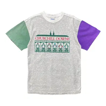 구제 의류 USA제 90S 처칠 다운즈 경마 티셔츠 빈티지