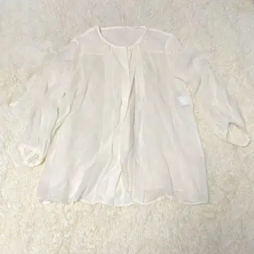 ANAYI 아나이 시어 블라우스 M 사이즈 7부 소매 화이트 쉬폰