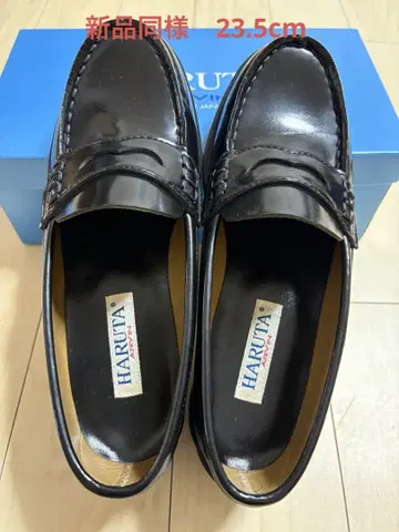 HARUTA 블랙 가죽 로퍼 23.5cm