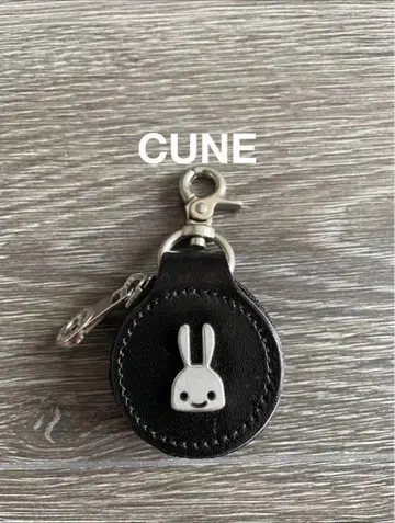 CUNE 큔 가죽 코인 케이스 키링 블랙