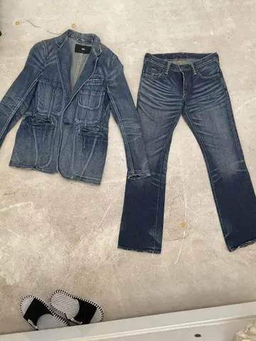 TMT 데님 셋업 부츠 컷 사이즈 S