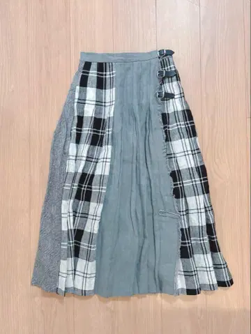 오닐 오브 더블린 린넨 체크 롱 스커트