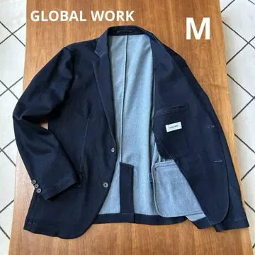 GLOBAL WORK 데님 테일러드 자켓 다크 네이비 M 사이즈