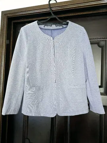 새상품급 ELLE 노카라 자켓 라이트 블루