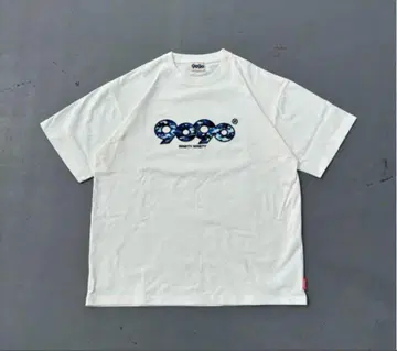 9090 OG 로고 티 화이트 블루 카모 XS