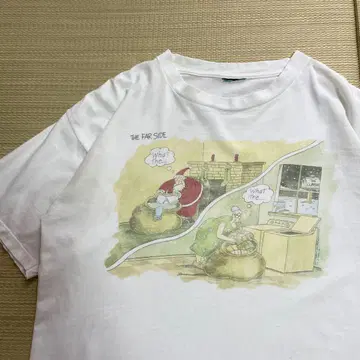 90s USA제 the far side 크리스마스 티셔츠 L 상당