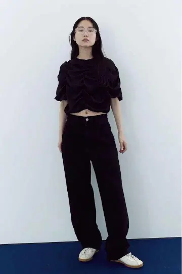 MEER. 블랙 데님 STRAIGHT SOFT WIDE DENIM