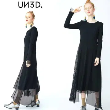 UN3D. 메쉬 롱 원피스
