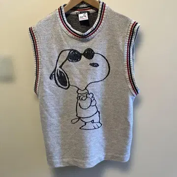 ZARA 스누피 프린트 베스트 S 사이즈 그레이 남녀 공용