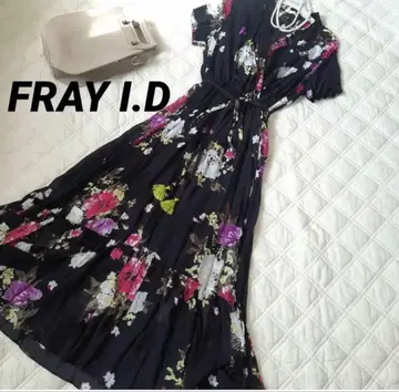 FRAY I.D 플라워 프린트 롱 원피스 반팔