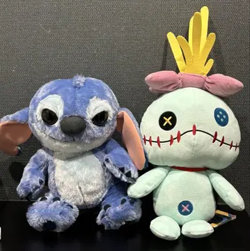 실사 영화 리로 & 스티치 L 봉제 인형 스티치 스쿱 램프 2개 세트