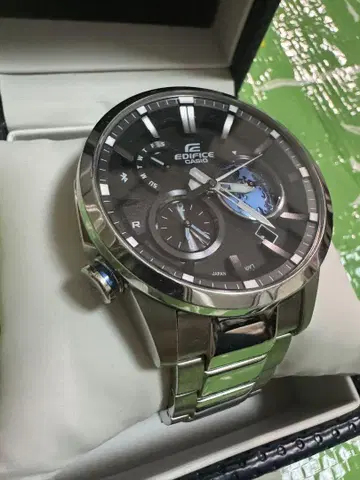 EDIFICE 블랙 스테인리스 시계