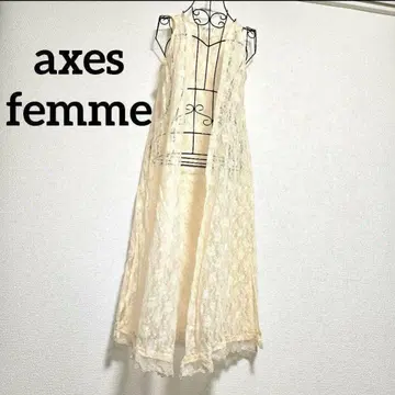 시어 자수 엑시즈팜 아이보리 레이스 롱 베스트 화이트 봄/여름 아이템
