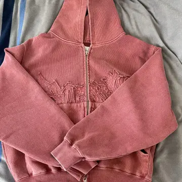 bless u pigment zip hoodie red M 블레스 유