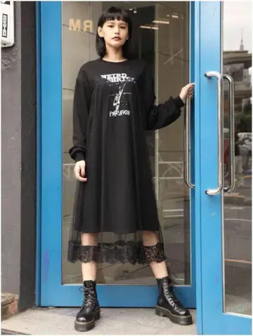 jouetie 레이스 롱 원피스 블랙
