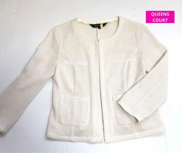 QUEENS COURT 아우터 노카라 자켓 아이보리 일본제