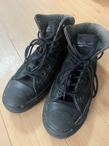 Jack Purcell 블랙 하이컷 스니커즈