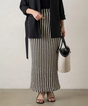 LOUNGEDRESS 라운지 드레스 스트라이프 니트 스커트