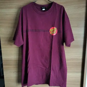 SANTA CRUZ 버건디 티셔츠
