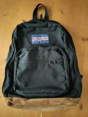 JANSPORT 블랙/브라운 스웨이드 백팩