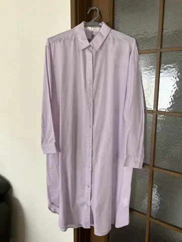 셔츠 원피스 프렌치 린넨 블렌드 퍼플 여성용 M