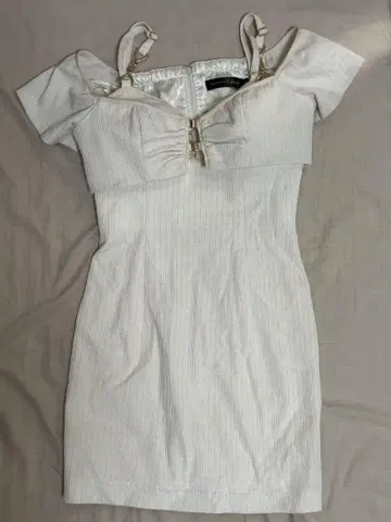 Robe de Fleurs Glossy 화이트 미니 원피스 S 사이즈
